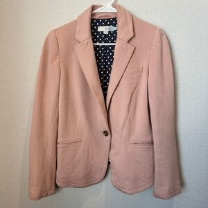 Boden Blush Blazer with Navy Polka Dot Lining